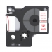 Cinta adhesiva compatible Dymo 40915, rojo sobre blanco, 9 mm x 7 m