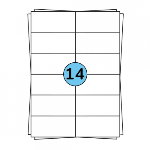 Hojas de pegatinas A4 de 105 x 42 mm, 1400 etiquetas