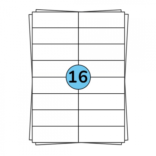 Hojas de pegatinas A4 de 105 x 37 mm, 1600 etiquetas