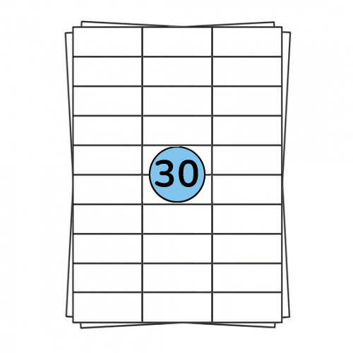 Hojas de pegatinas A4 de 70 x 30 mm, 3000 etiquetas