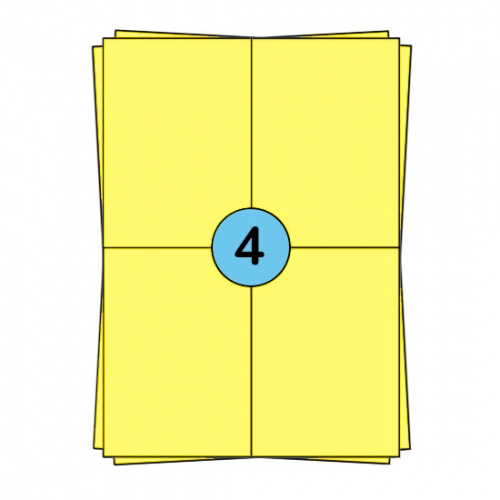 Hojas de pegatinas A4 de 104 x 148 mm, amarillas, 400 etiquetas