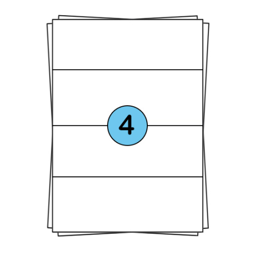 Hojas de pegatinas A4 de 210 x 74,3 mm, 400 etiquetas