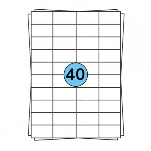 Hojas de pegatinas A4 de 52 x 30 mm, 4000 etiquetas