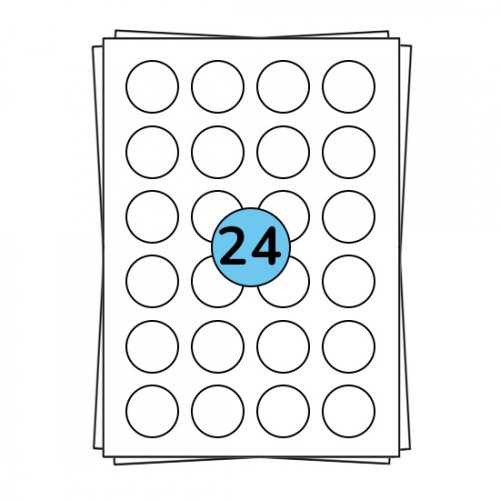 Hojas de pegatinas A4 de 40 mm, 2400 etiquetas