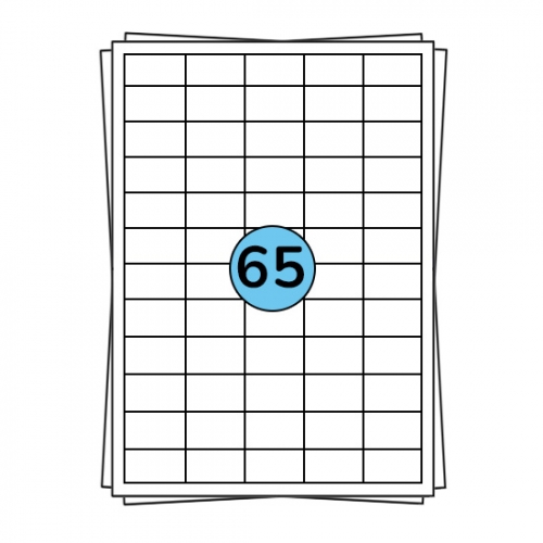 Hojas de pegatinas A4 de 38 x 21 mm, 6500 etiquetas