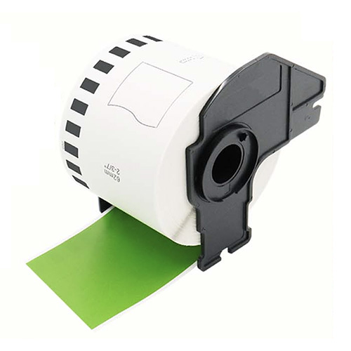 Etiquetas compatibles Brother DK-22205, color verde, 62 mm x 30,48 m