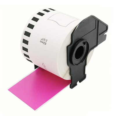 Etiquetas compatibles con Brother DK-22205, color rosa